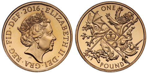 Elizabeth Ii 2016 Gold Proof £1 Last Round Pound European Coins