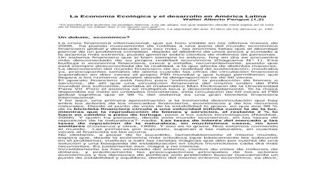 La Economía Ecológica y el desarrollo en América Latina El camino del cambio para la