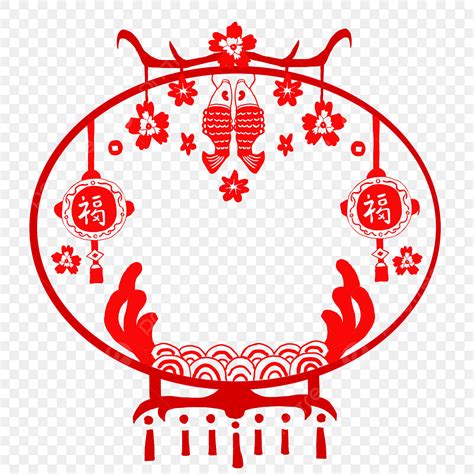 Chinese New Year Lantern White Transparent Chinese New Year Paper Cut