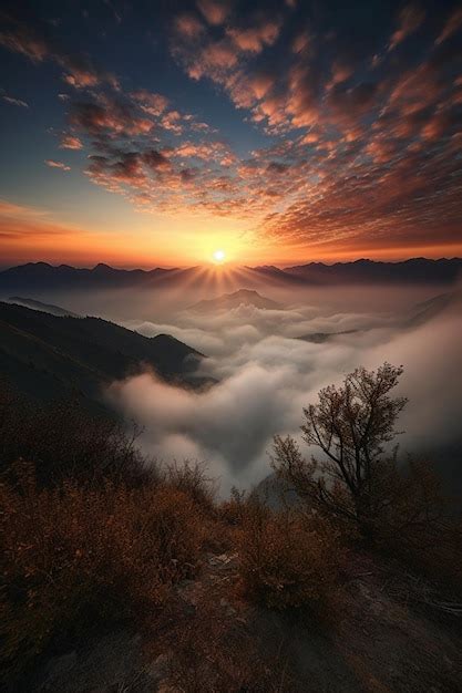 Premium Photo | Sunrise over the mountains wallpaper