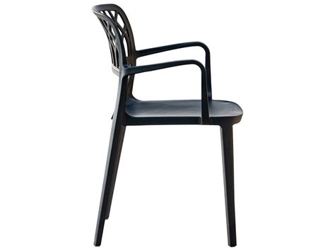 Rainbow Outdoor Elsa Resin Anthracite Stackable Dining Arm Chair Set of