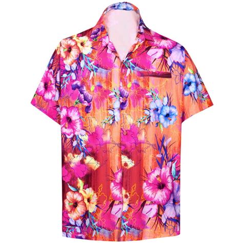 Happy Bay Mens Beach Tropical Floral Shirts Short Sleeve Button Down