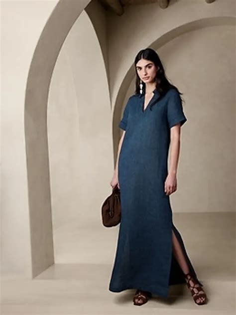 Banana Republic Cruz Linen Maxi Shirtdress Mall Of America