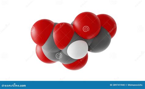 Ascorbic Acid Molecule Vitamin C Molecular Structure Isolated 3d