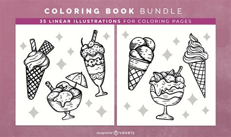 Descarga Vector De Diseño De Páginas De Libro Para Colorear De Helados