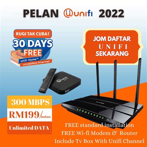 Unifi Home Fiber Unlimited Data 30 Hari Percuma Free Modem Dual