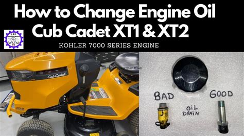 How To Change Engine Oil Cub Cadet Xt Xt Lawn Tractor Youtube