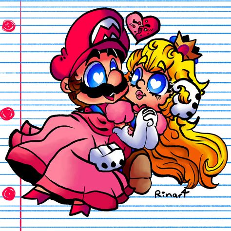 Mario x Peach redraw by Chronomel on DeviantArt