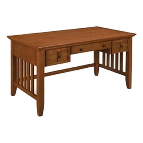 Bowery Hill Executive Desk Style Drawer Wood Desk In Cottage Oak