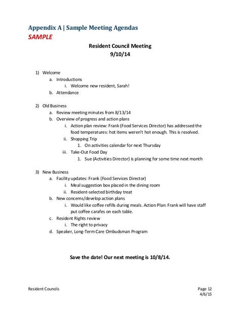 Guidelines For Resident Council Meetings