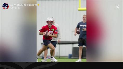 Quarterback Drake Maye delivers no-look pass at New England Patriots ...