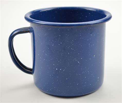 Enamelware Tin Cup Blue With White Specks