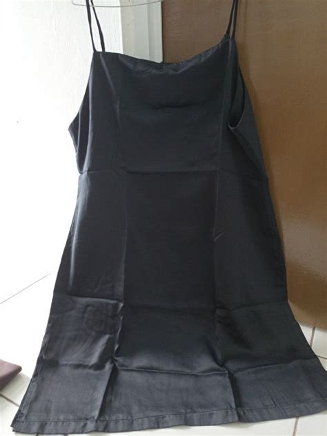 Lingerie Satin Hitam Fesyen Wanita Pakaian Wanita Lainnya Di Carousell