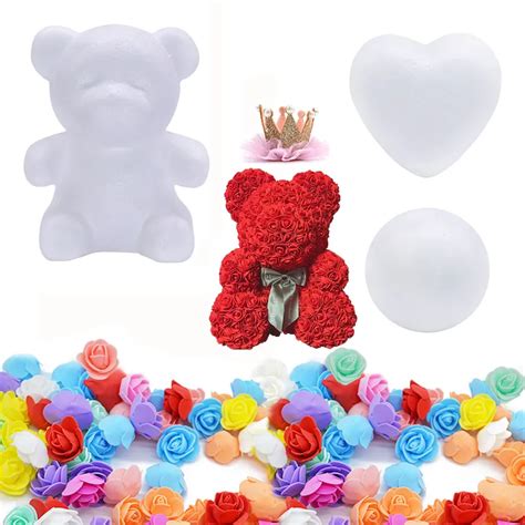 Foam Rose Bear Mold DIY Artificial Rose Quinceanera Teddy Bear For