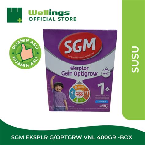 Jual SGM EKSPLOR GAIN OPTIGROW VANILA 400GR SUSU FORMULA Shopee