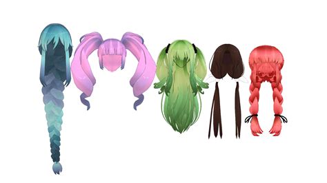 [mmd] Hair Edit Pack 1 [dl ] By Blueoaks On Deviantart