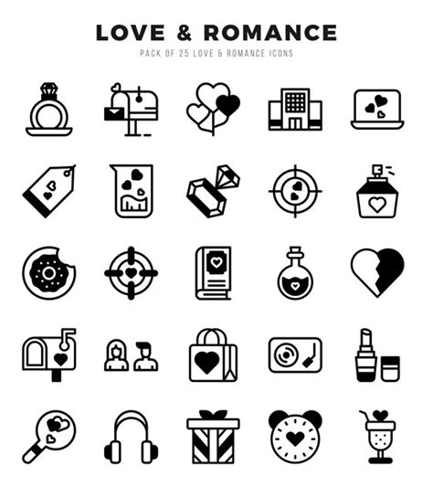 Premium Vector Set Of Love Romance Icons Vector Illustration