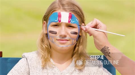 Game Day Spirit Easy Football Helmet Face Painting Design Youtube