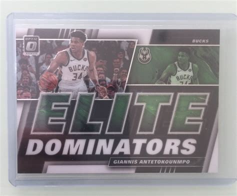 Giannis Antetokounmpo 2019 20 Donruss Optic Elite Dominators 17 Bucks Ebay