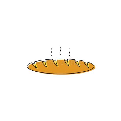 Loaf Bread Vector Icon Symbol Food Isolated On White Background Stock