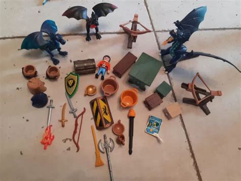 Playmobil Lot Dragons Armes Chevalier Armes Mobilier Accessoires