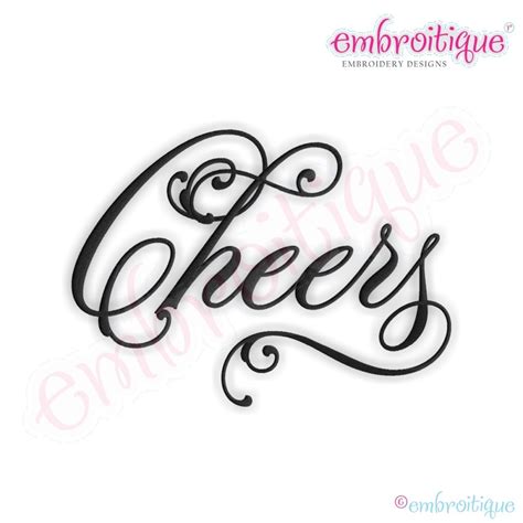 Cheers Script 1 - 11 Sizes! - Products - SWAK Embroidery