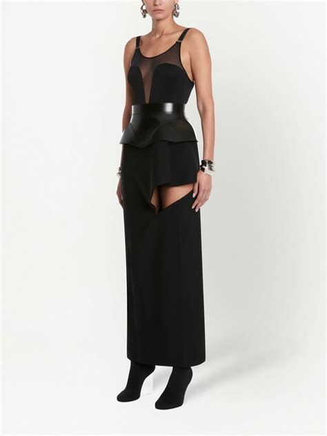 Alexander McQueen Side Slit High Waisted Maxi Skirt Black FARFETCH