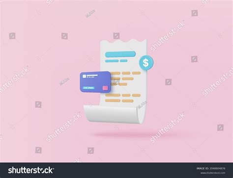 3d Bill Payment With Credit Card And Financial Royalty Free Stock