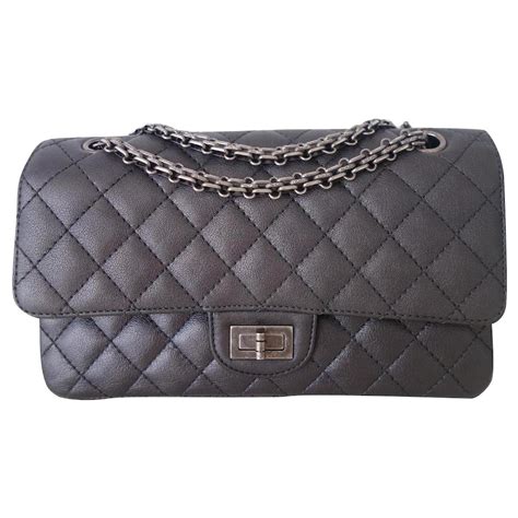 Chanel Bag 2.55 Grey Leather ref.559918 - Joli Closet