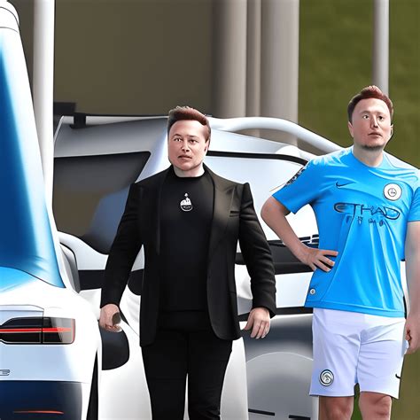 Elon Musk in Manchester City Outfit · Creative Fabrica