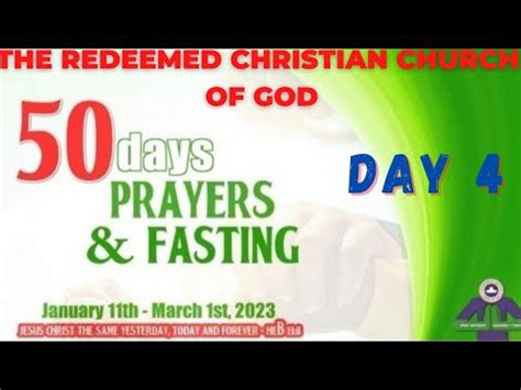 DAY 4 RCCG 50 DAYS FASTING PRAYER 2023 Rccgfastingandprayer