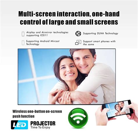 T6 портативный HD проектор с функцией On-screen Wifi зеркальный экран ...