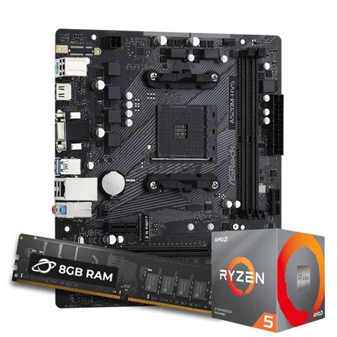 Kit Processador AMD Placa Me Memória 8GB KaBuM