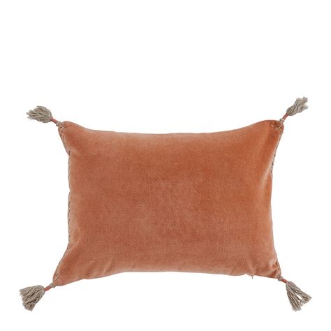 Housse De Coussin MATTEO En Velours De Coton Et Lin Blush 30 X 40