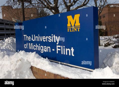 University Of Michigan Flint Sign Stock Photo Alamy