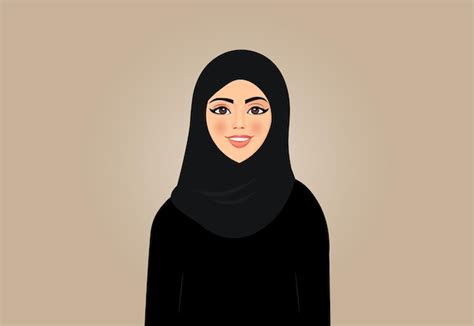 premium vector arabic woman wearing  black abaya