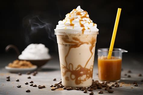 Bebida De Caf Frio Frappe Frappuccino Chantilly E Calda De