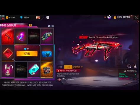 Cobra Mp40 One Spin Trick Total Kitna Daimond Lagega New Evo Gun