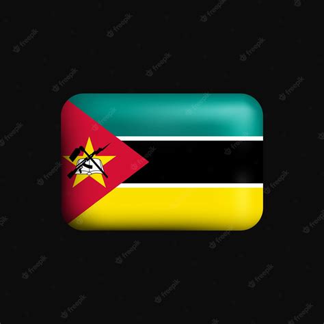 Bandeira De Moçambique Ícone 3d Bandeira Nacional De Moçambique Vetor Premium