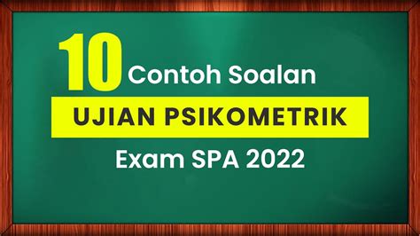 Contoh Soalan Ujian Psikometrik Spa