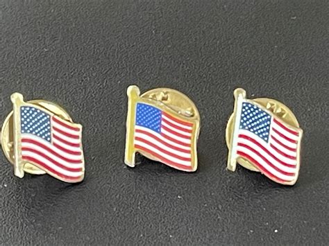 Vintage American Flag Hat Tacs Lapel Tacs Old Glory Usa Patriotic