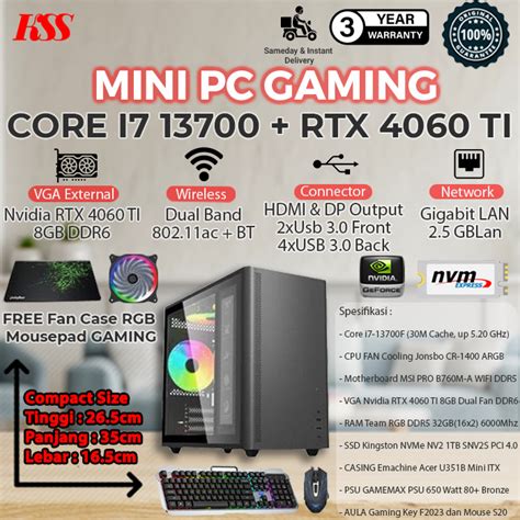 Jual Baru Mini Pc Rakitan Core I K Rtx Ti Gb Nvme Tb