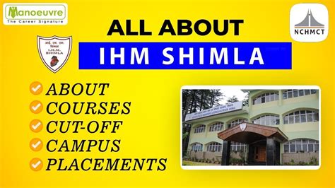 Nchmct Jee All About Ihm Shimla About Courses Cut Off