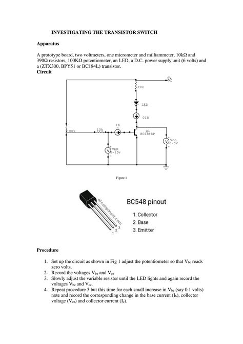 Solution The Transistor As A Switch Studypool