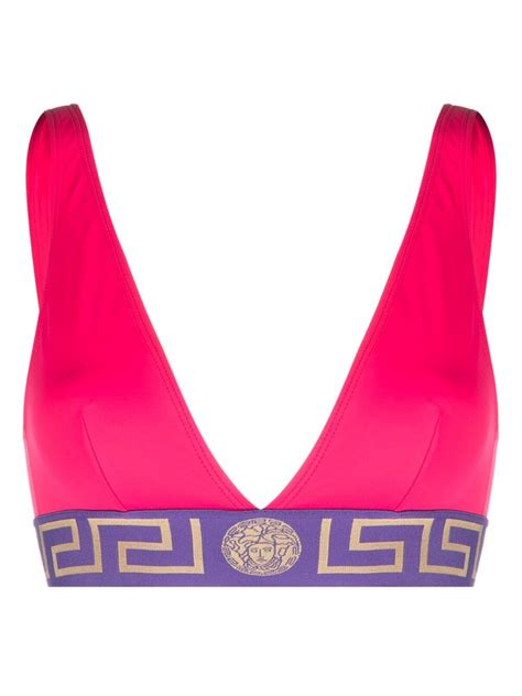 Versace Greca Triangle Bikini Top Editorialist