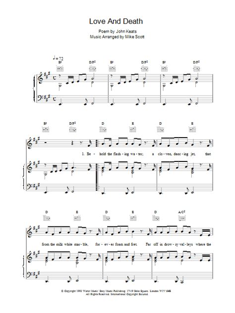 The Waterboys Love And Death Sheet Music Chords And Lyrics Download Printable Folk Pdf Score