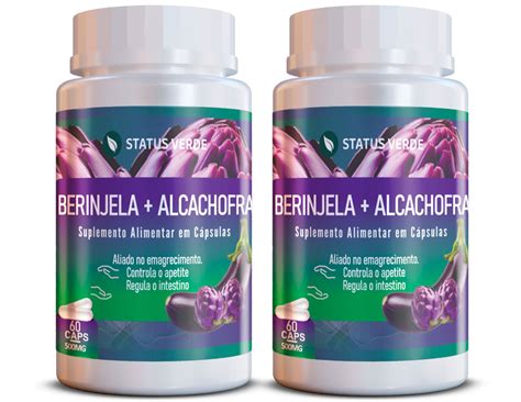 Kit 2 Berinjela Alcachofra 120Cáps 500mg Status Verde Status Verde