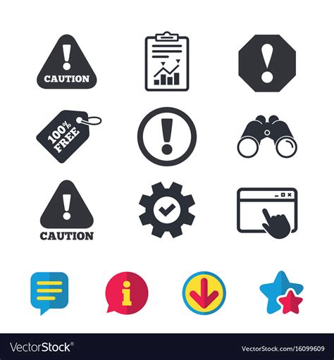 Attention Caution Signs Hazard Warning Icons Vector Image