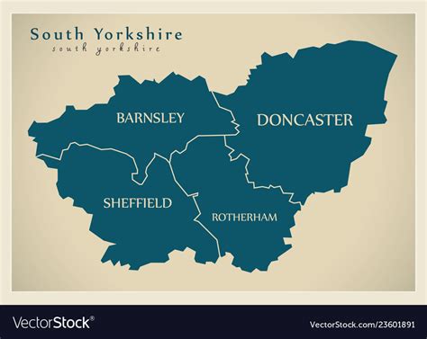 South Yorkshire On A Map - Channa Antonetta