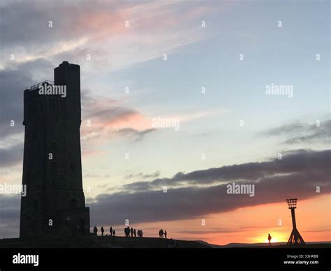 Sunset over Castle Hill Stock Photo - Alamy